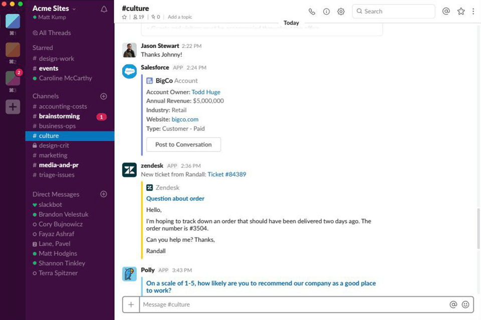 slack to help start an online gear store