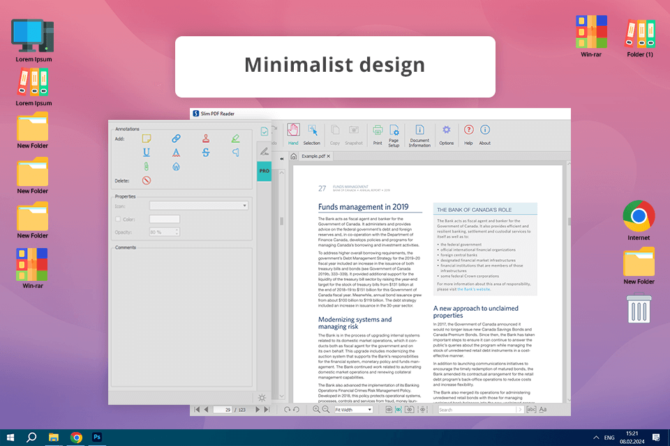 slim pdf free pdf reader interface