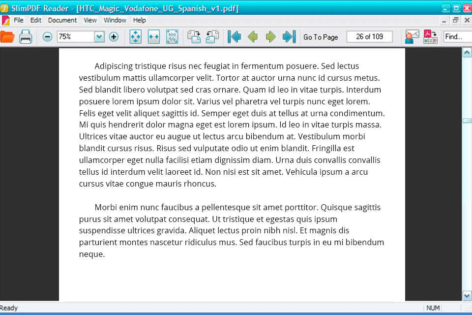 واجهة قارئ slimpdf