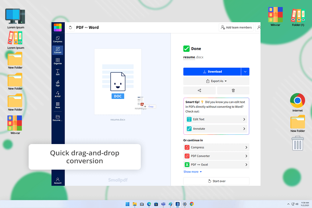 smallpdf free pdf to word converter