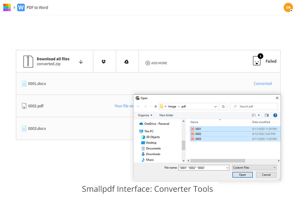 smallpdf interface converter tools