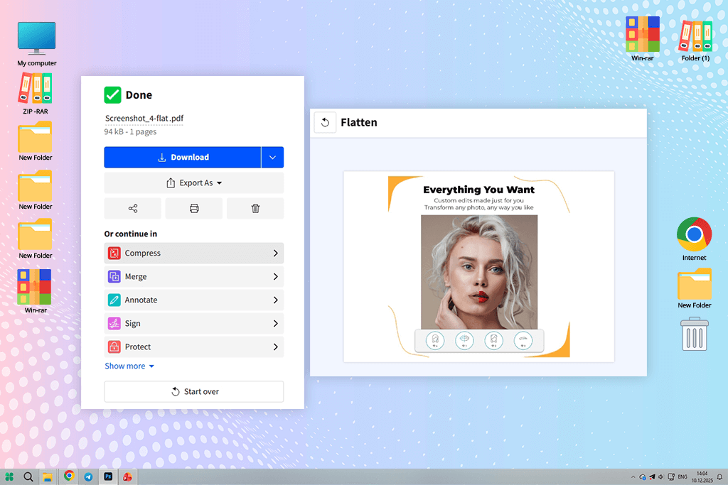 smallpdf pdf flattening tool