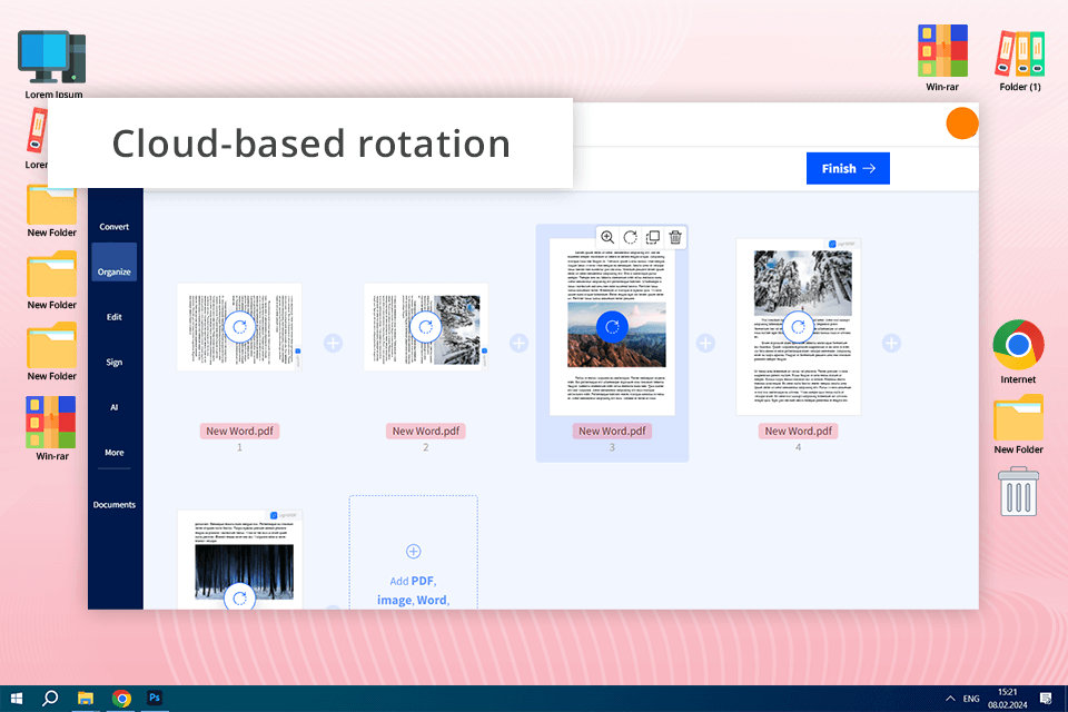 smallpdf pdf rotator interface