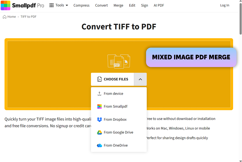 smallpdf tiff to pdf converter