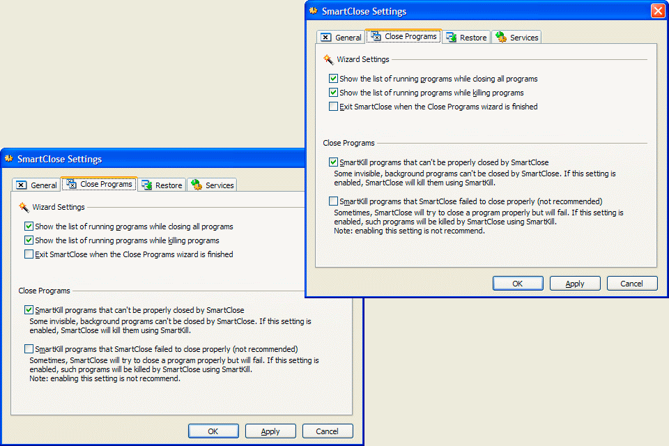 smartclose download interface