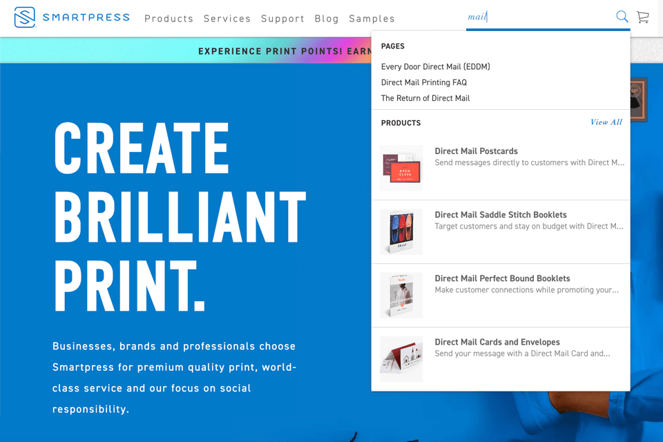 smartpress direct mail company interface