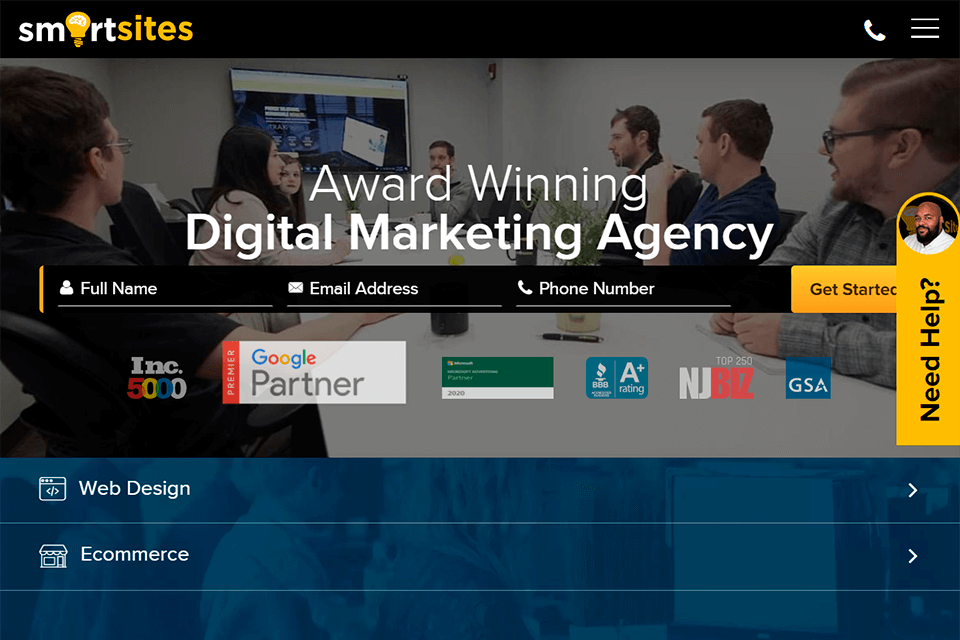 smartsites digital agency interface