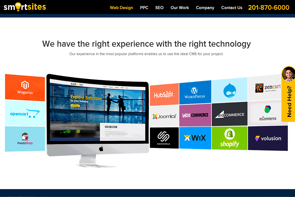 smartsites graphic design company interface