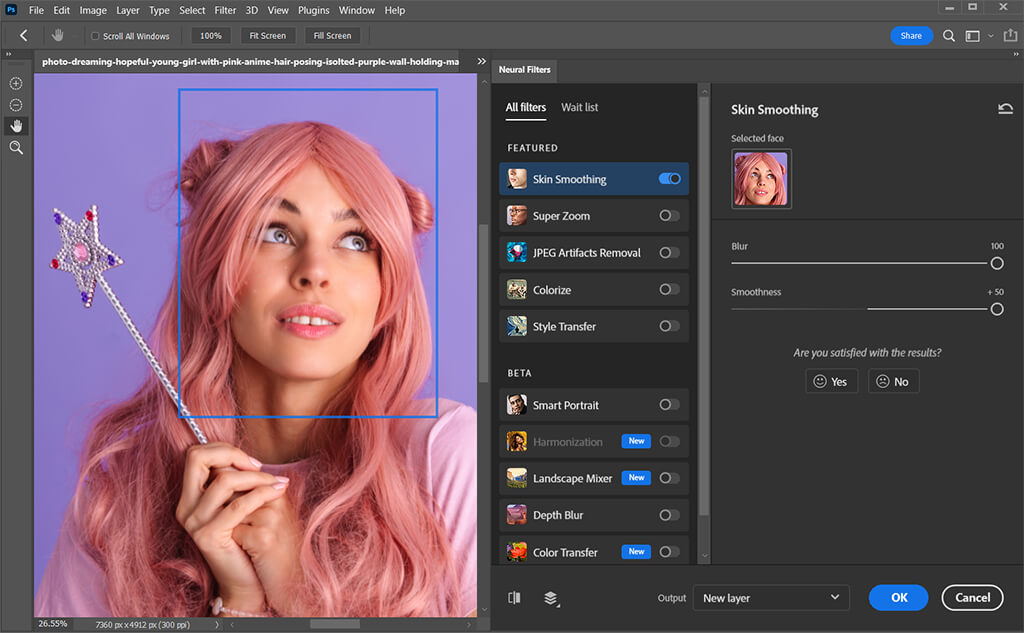 smooth the skin on pictures of cosplay