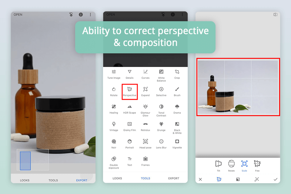 snapseed app for product photography