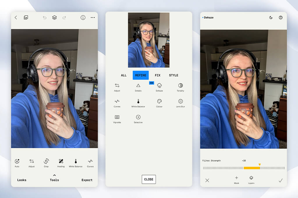 snapseed app to enhance photo quality