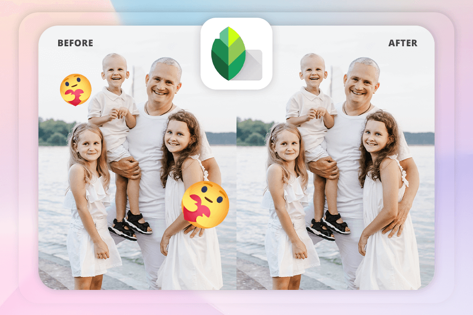 snapseed app to remove emoji from photo
