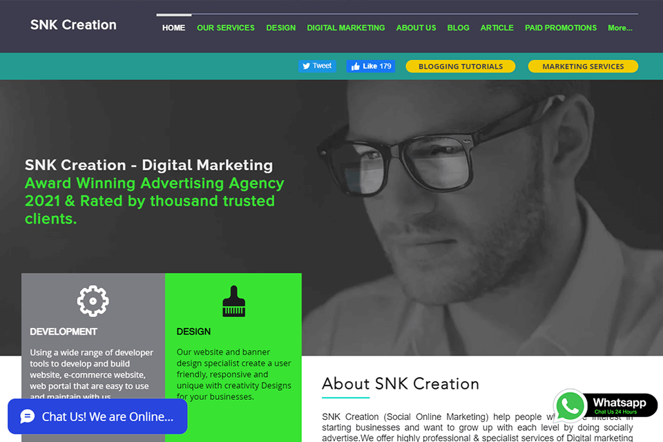 snk creation digital marketing company website
