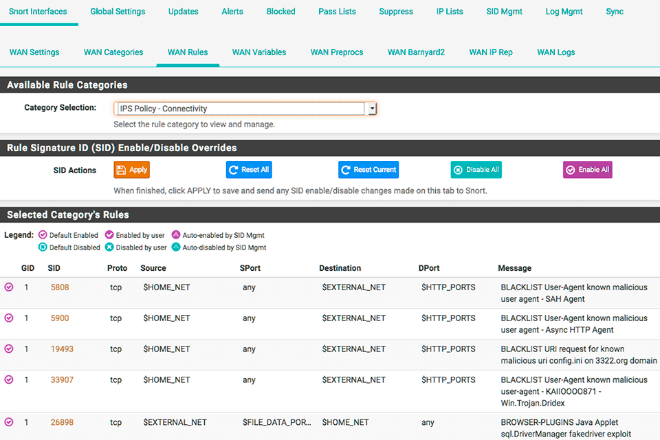 snort free intrusion detection software for windows interface