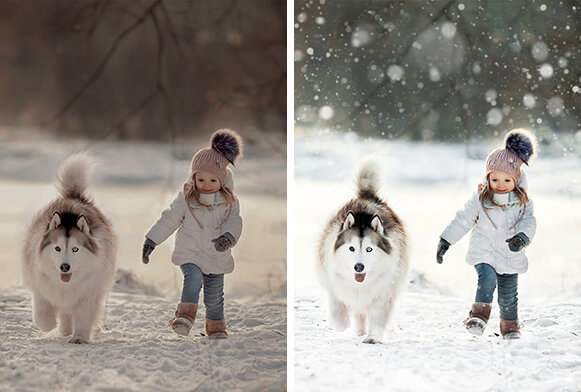 Schneeaktionen Photoshop