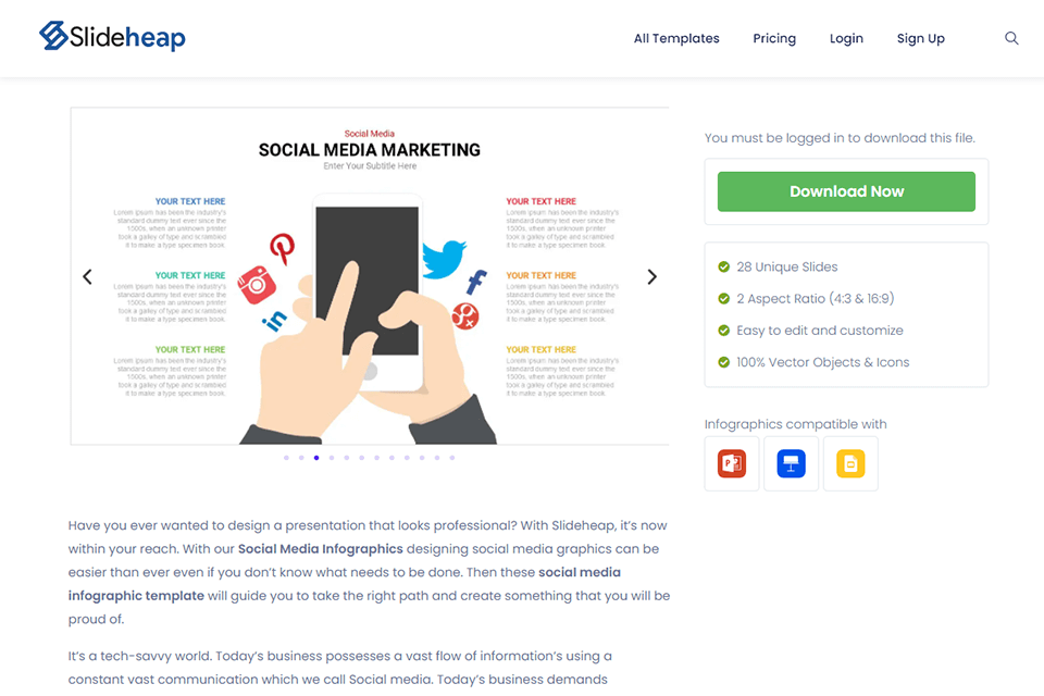social media infographics slideheap