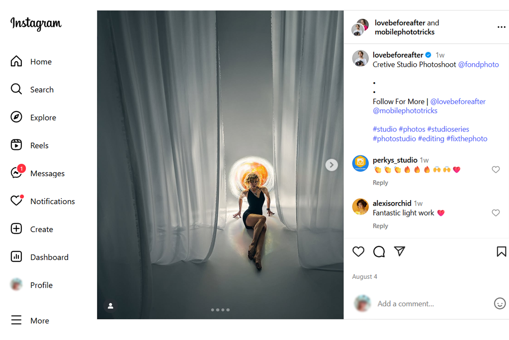 social media photography content from others example