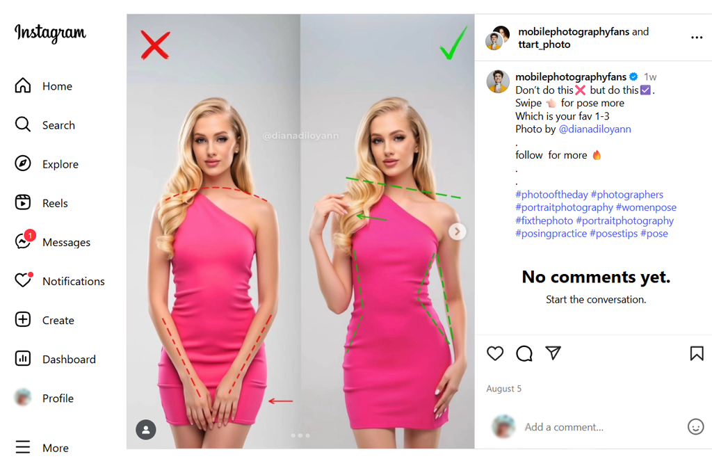 social media photography content from others