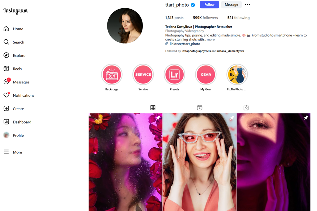 social media photography profile aesthetics