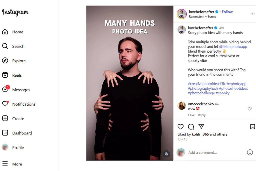 social media photography unique content