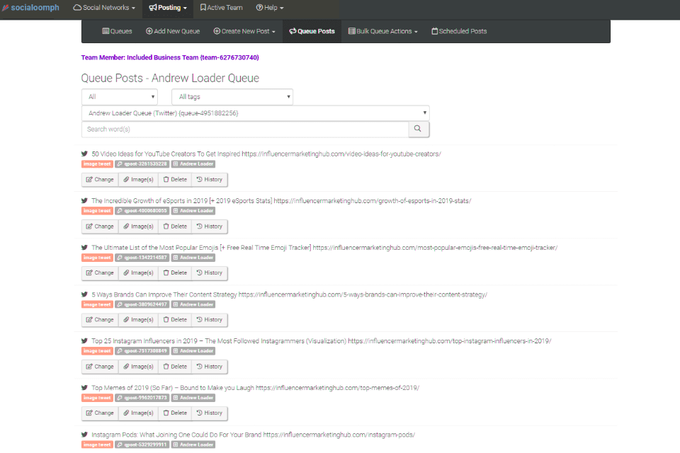 socialoomph free social media scheduling tool interface