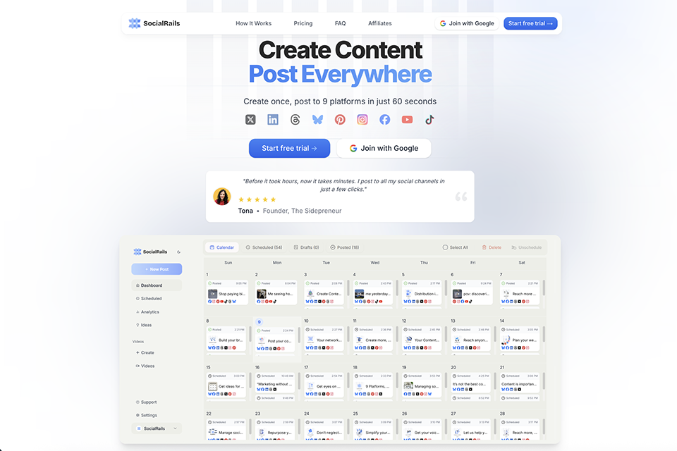 socialrails free social media scheduling tool