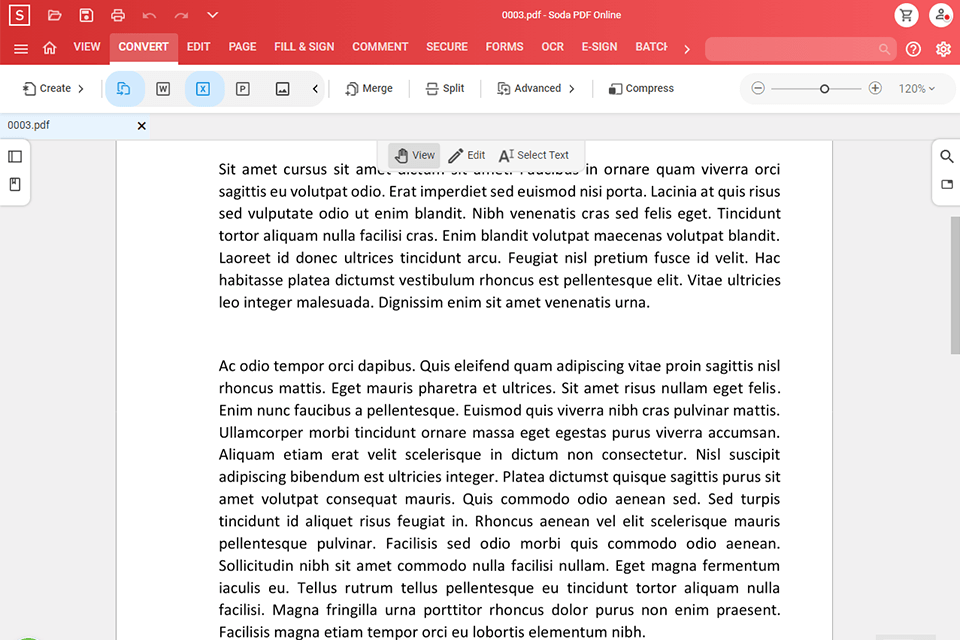 soda pdf powerpoint to pdf converter الواجهة