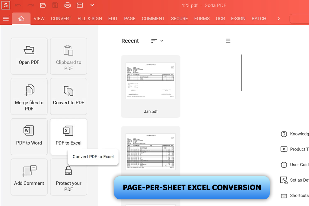 soda pdf to excel converter