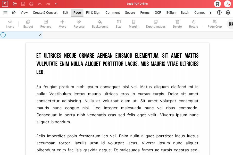 soda pdf organizer interface