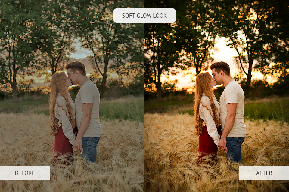 soft glow looks photography editing style