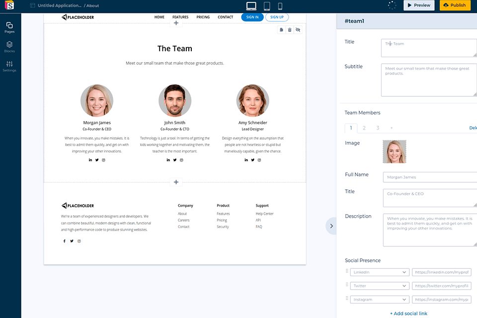 softr webflow alternative interface