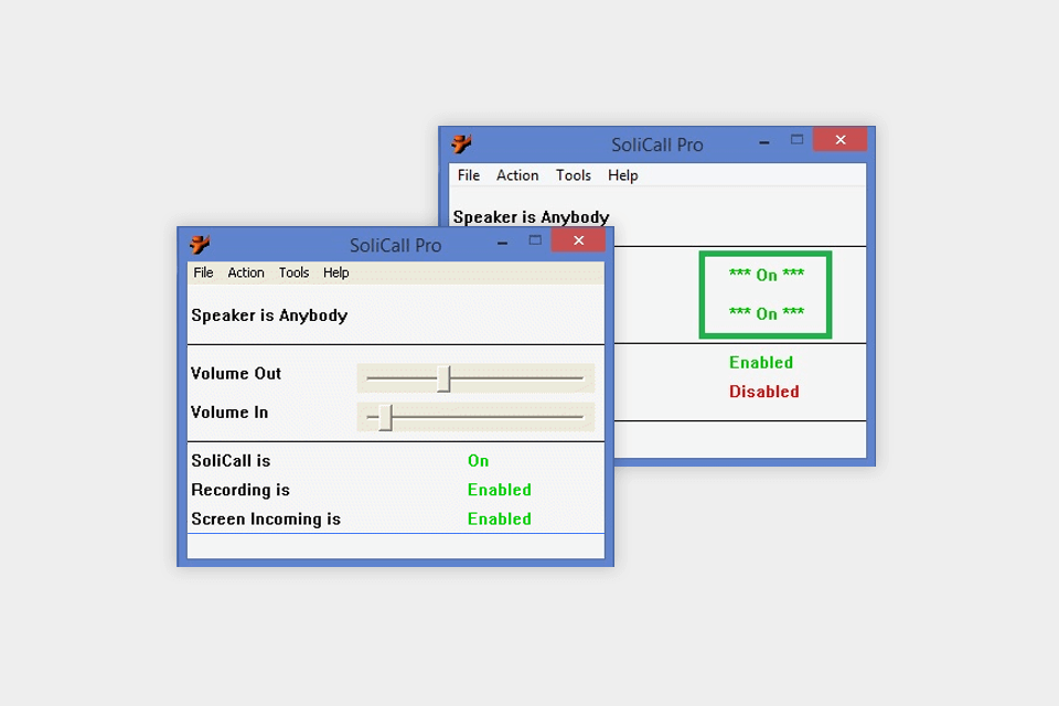 solicall noise cancelling software interface