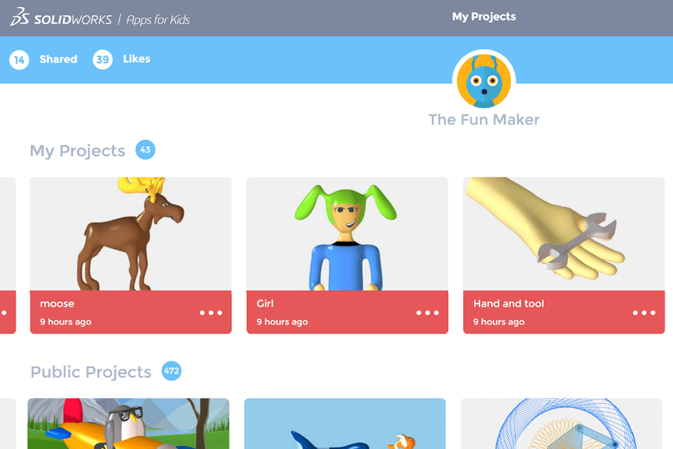 solidworks apps for kids cad programs for kids interface