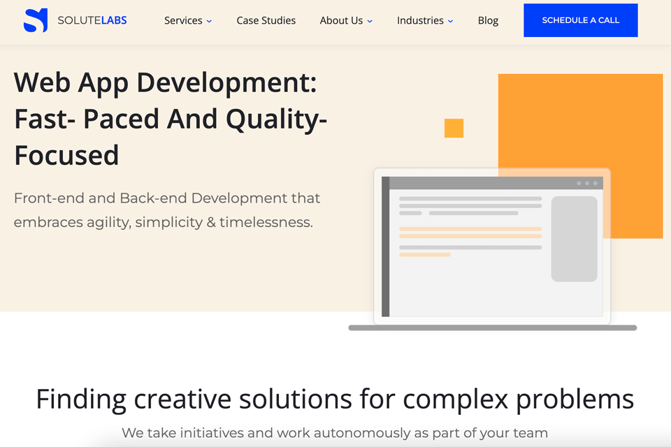 solutelabs web development company website