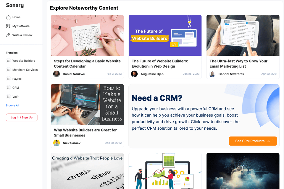 sonary mobile development blog website
