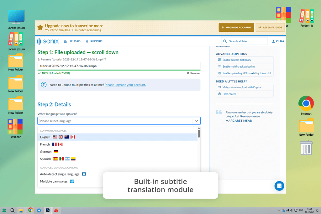 sonix youtube transcript generator