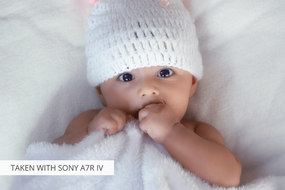 sony alpha a7r iv camera for newborn photography sample