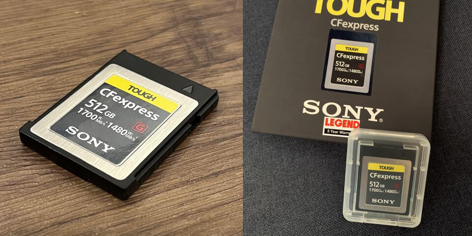 sony tough 512gb cfexpress card lifestyle
