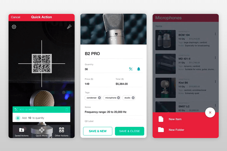 sortly interface home management app