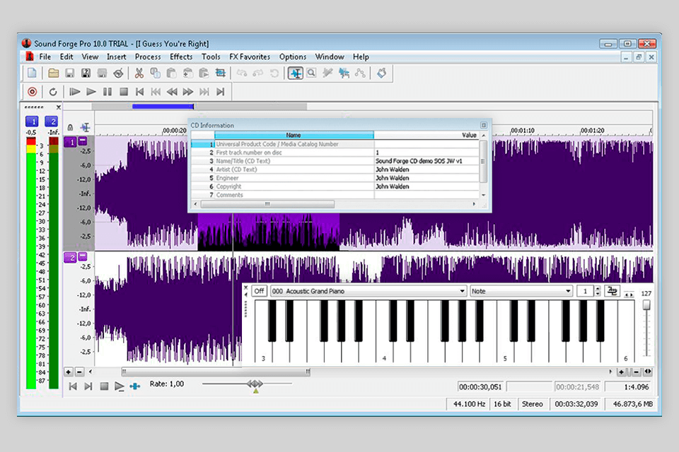 Изменить битрейт в sound forge