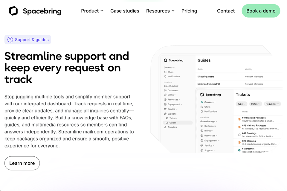 spacebring customer service software