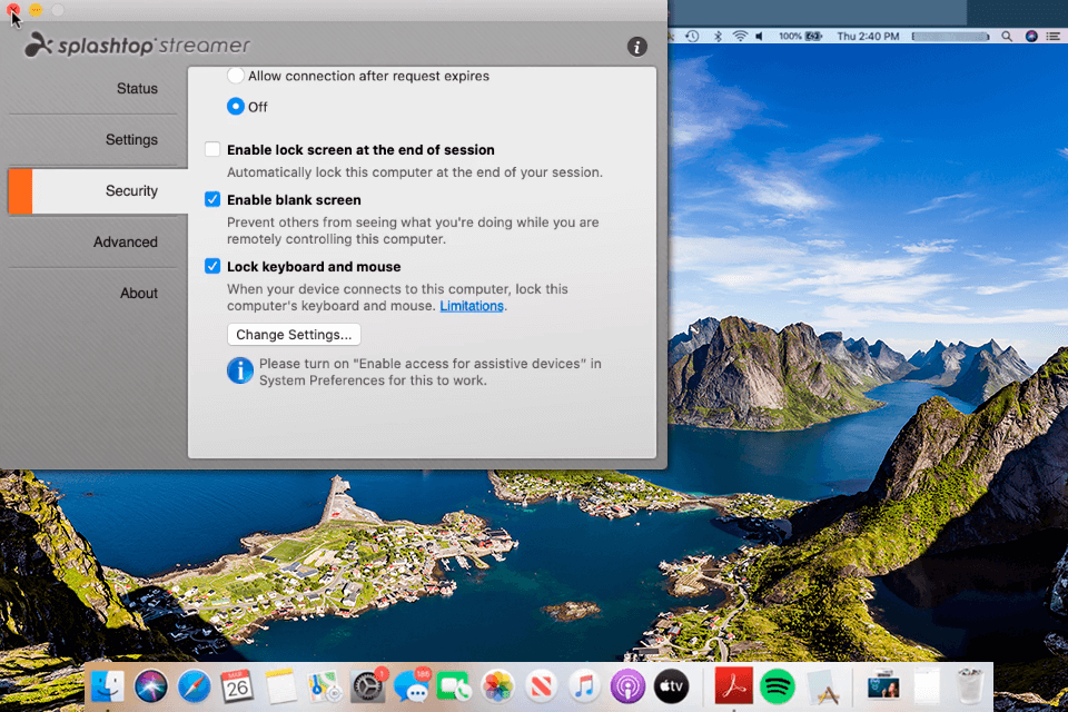 splashtop remote desktop software for mac interface