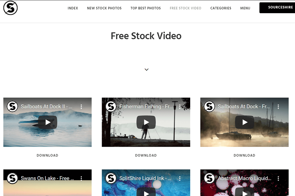 splitshire stock video site interface