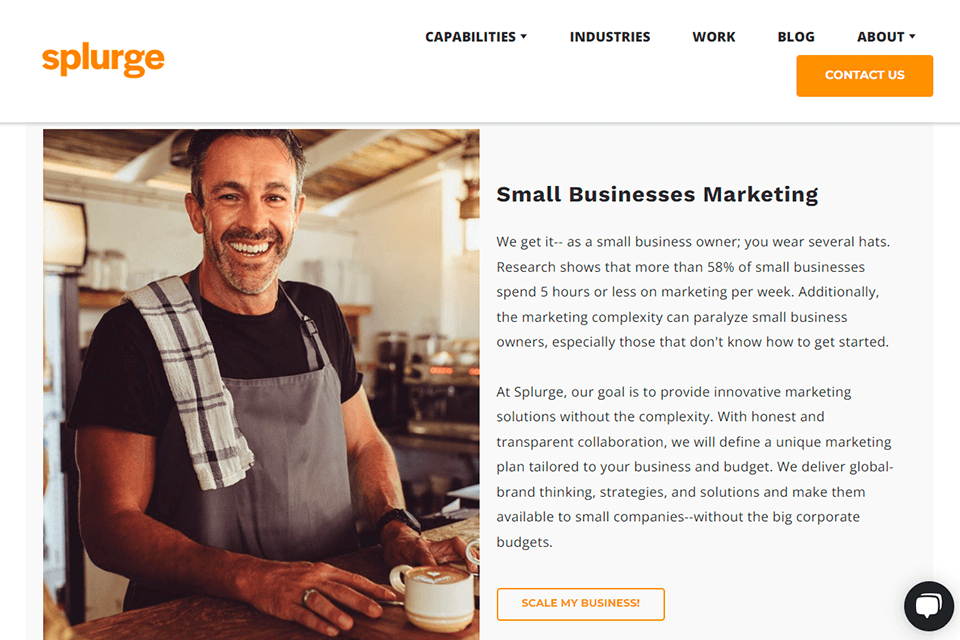 splurge media agency small business