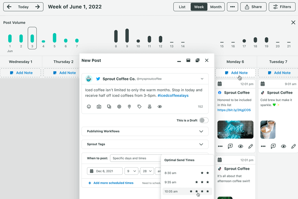 sprout social media management tool interface