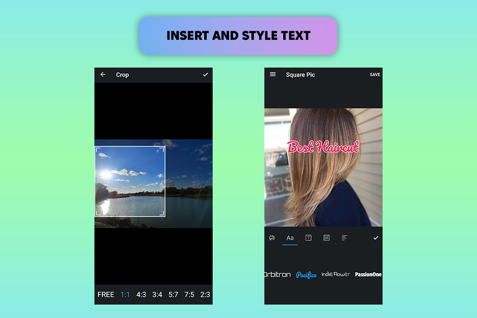 square fit instasize alternative interface