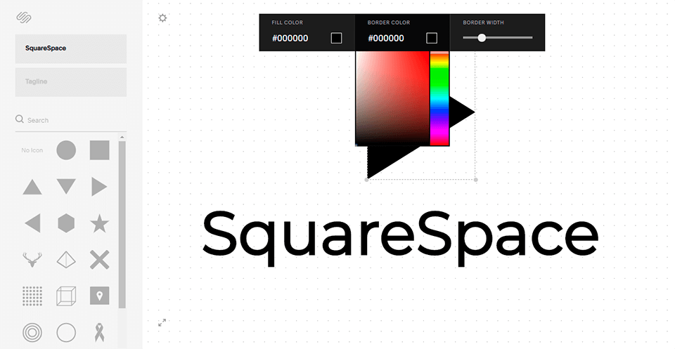 squarespace en iyi ücretsiz logo oluşturucu arayüzü