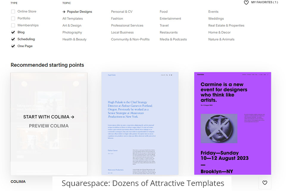 squarespace interface