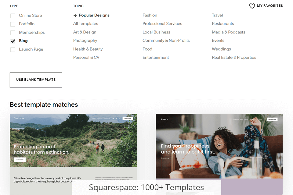 قوالب سكوير سبيس