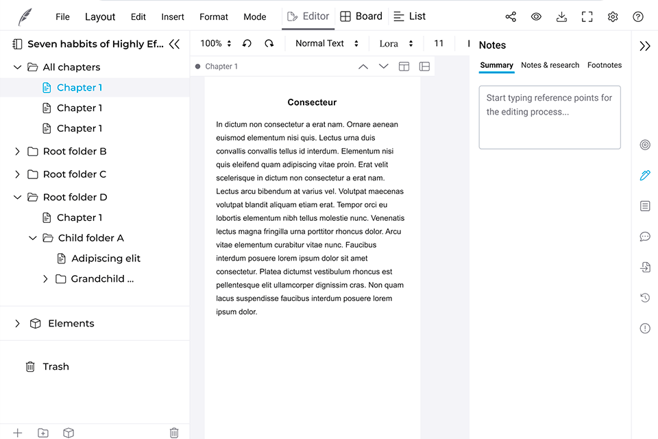 squibler alternative to scrivener interface